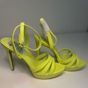 Thalia Sodi Neon Yellow Strappy Heels